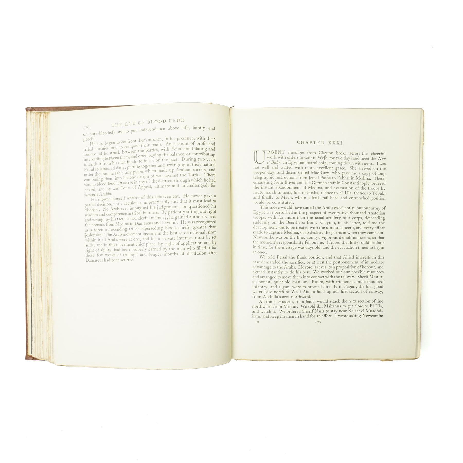  Lawrence, T. E. - 'Seven Pillars of Wisdom: a triumph'. London: Jonathan Cape, 1935. First trade edition with fold-out maps, original brown cloth with gilt lettering