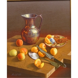  Gregori (Lysechko) Lyssetchko (Russian 1939-): Apricots and Spices, oil on canvas signed and dated 2004, 45cm x 37cm  