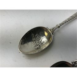 Three hallmarked silver shooting spoons including Royal Military College Rifle Club, Eastern Command S. of M. Hythe etc (3)