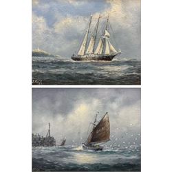 Jack Rigg (British 1927-2023): 'SS Malcolm Miller' and 'Fishing Boat Returning to Anstruther Harbour', pair oils on canvas board signed 19cm x 24cm (2)