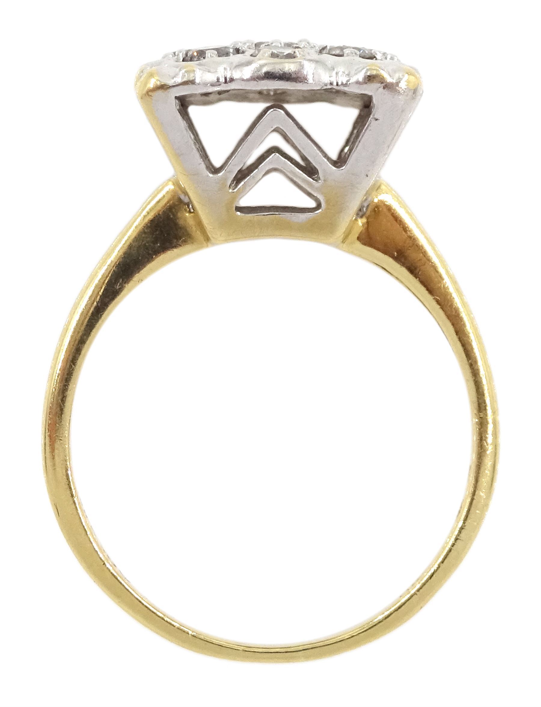 18ct gold round brilliant cut diamond, square set cluster ring, total diamond weight 0.50 carat