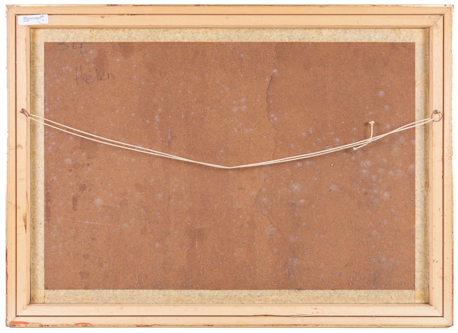 Lewis Creighton (British 1918-1996): Sheep on a Heather Moorland, oil on board signed 50cm x 72cm