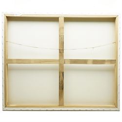 Judith Mellor (British Pop Art Contemporary): 'She Tried Again but there was still no reply', oil on canvas inscribed, signed and dated '06 verso 76cm x 92cm