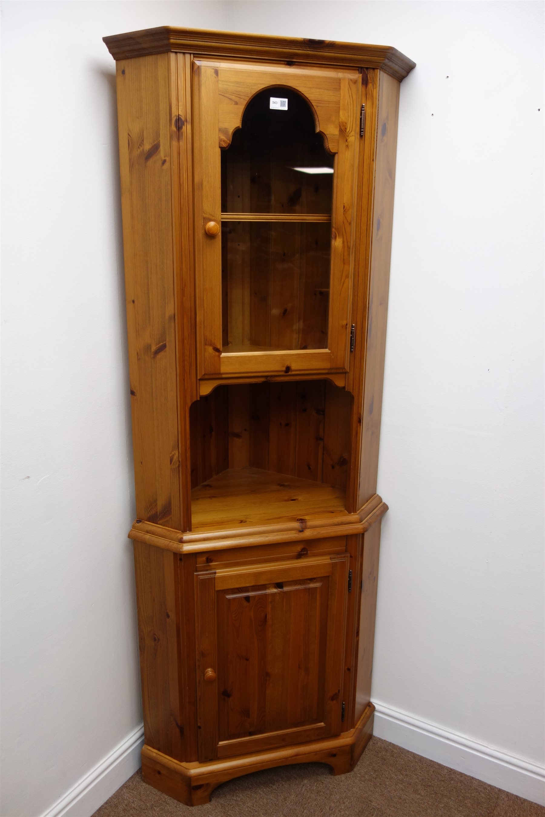 Ducal pine nest of three tables (W53cm, H48cm, D44cm) an oval mirror