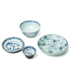 18th century Nanking cargo 'Flying geese' pattern bowl, with Christies lot sticker, D11.5c...