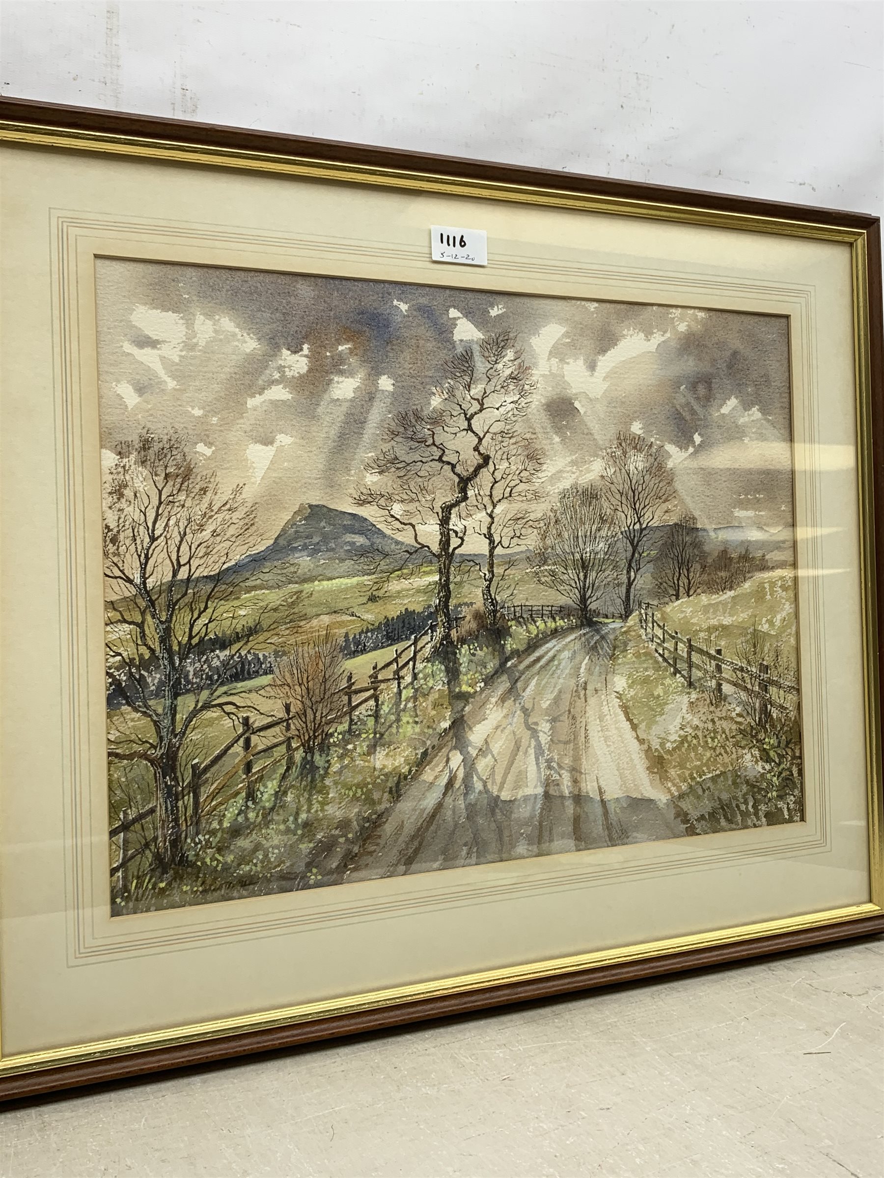 David Keith (Northern Contemporary): 'Swainby Farm' & 'Roseberry from above Great Ayton', two watercolours signed, titled and dated 1986 verso 34cm x 47cm & 36cm x 48cm (2)