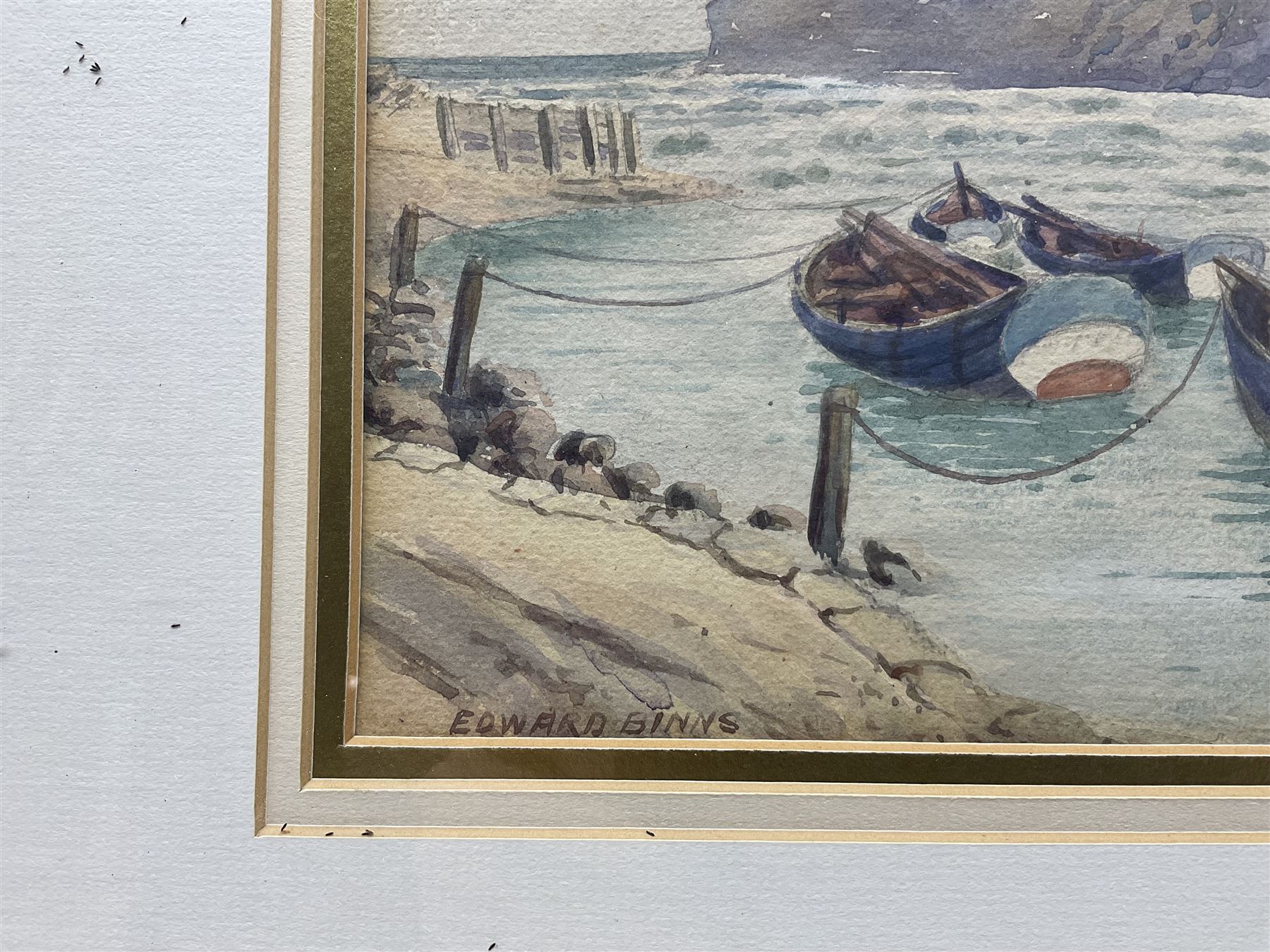 John Wynne Williams (British fl.1900-1920): Whitby Harbour, watercolour heightened with white 16cm x 25cm; Edward Binns (British Early 20th Century): Staithes Harbour, watercolour signed, dated 1907 verso 26cm x 36cm (2)