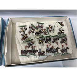 Painted metal wargame figures - over two hundred Lancers, Chasseurs, Dragoons, Cuirassiers, Carabiners, Imperial Guard, Bavarians, Line and Light Infantry etc; individual figures and ranks of two, three and four; average size 25mm