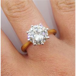 18ct gold round brilliant cut diamond ring, Sheffield 1979, diamond 3.00 carat, VSI clarity, I colour, with World Gemological Institute Report