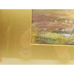 George Brooks Percy Lillington (British 1850-1932): Stone Bridge Dartmoor, watercolour signed 30cm x 50cm; George Henry Jenkins (British 1838-1914): Sheep on Dartmoor, watercolour signed 17cm x 28cm (2)