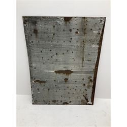 A large enamel advertising sign for Brooke Bond tea, detailed 'Brooke Bond Tea is good tea' in black lettering upon an orange ground with black and white chequered border, H101.5cm, W76cm. 