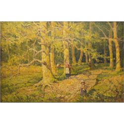 Tom Anderton (British 1894-1956): The Faggot Gatherers, oil on canvas unsigned 50cm x 77cm