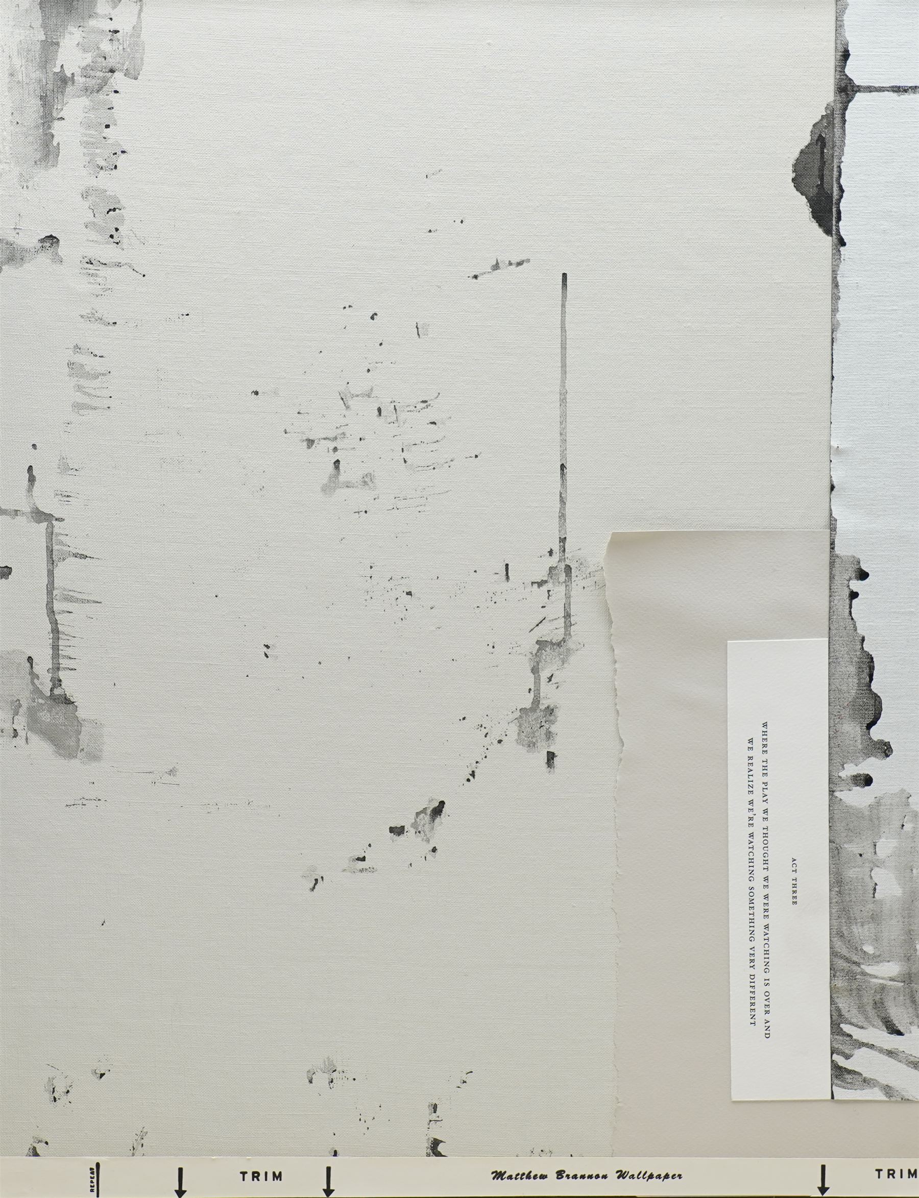 Matthew Brannon (American 1971-): 'Aperitif', acrylic and collage mixed media on canvas laid onto cardboard 58cm x 46cm
Provenance: exhibited at 'The Ventriloquist' exhibition at the Office Baroque Gallery, Antwerp, 2012
Notes: Brannon’s text-driven compositions blend design aesthetics with psychological nuance. Aperitif exemplifies his use of restrained imagery and oblique narrative, drawing from advertising, literature, and social ritual. His work is held in major collections including MoMA and the Whitney.