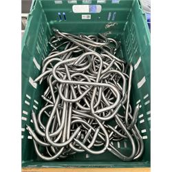 58 stainless steel meat S hooks - THIS LOT IS TO BE COLLECTED BY APPOINTMENT FROM DUGGLEBY STORAGE, GREAT HILL, EASTFIELD, SCARBOROUGH, YO11 3TX