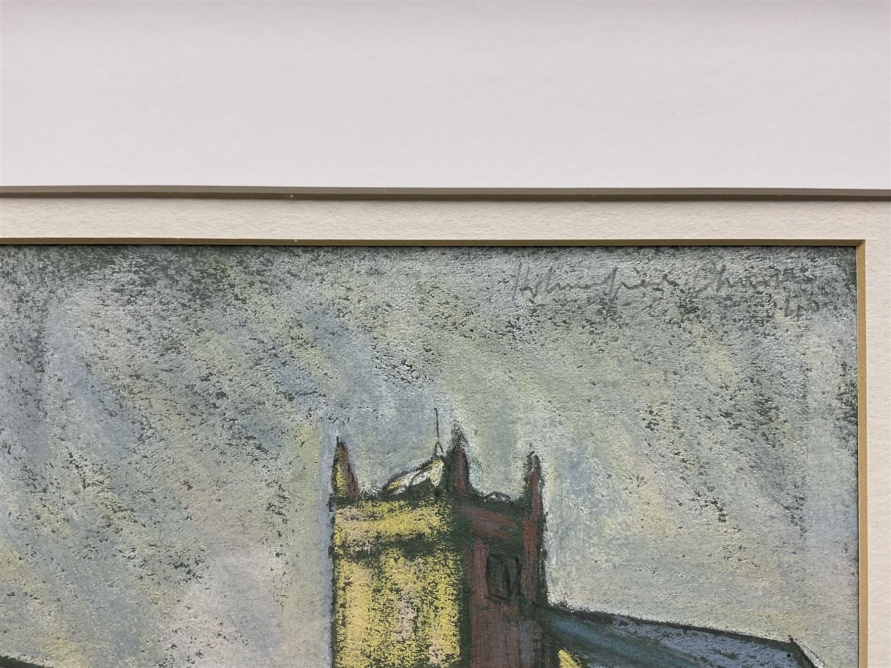 Stanley Royle (British 1888-1961): A Sheffield Church, pastel signed, inscribed and dated '40 in pencil top right 18cm x 17cm