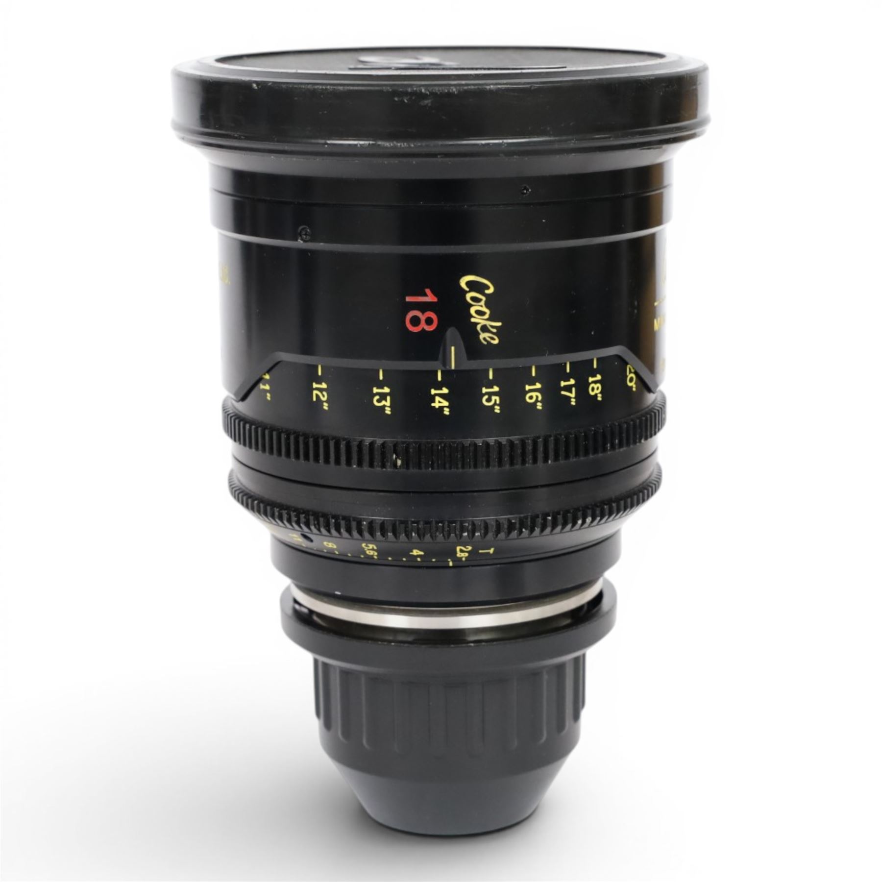 Cooke Mini S4/i 18mm T2.8 prime lens with PL mount, serial no. 8018-0714, with front and back lens caps
