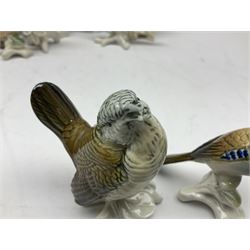 Eight Karl Ens bird figures, together with Mack blue tit and one other
