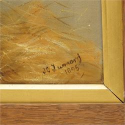 John Charles Tunnard (British 1873-1960): Horse Portrait of Chestnut Thoroughbred 'Malchus' in Stable, oil on canvas signed 1895, 34cm x 44cm