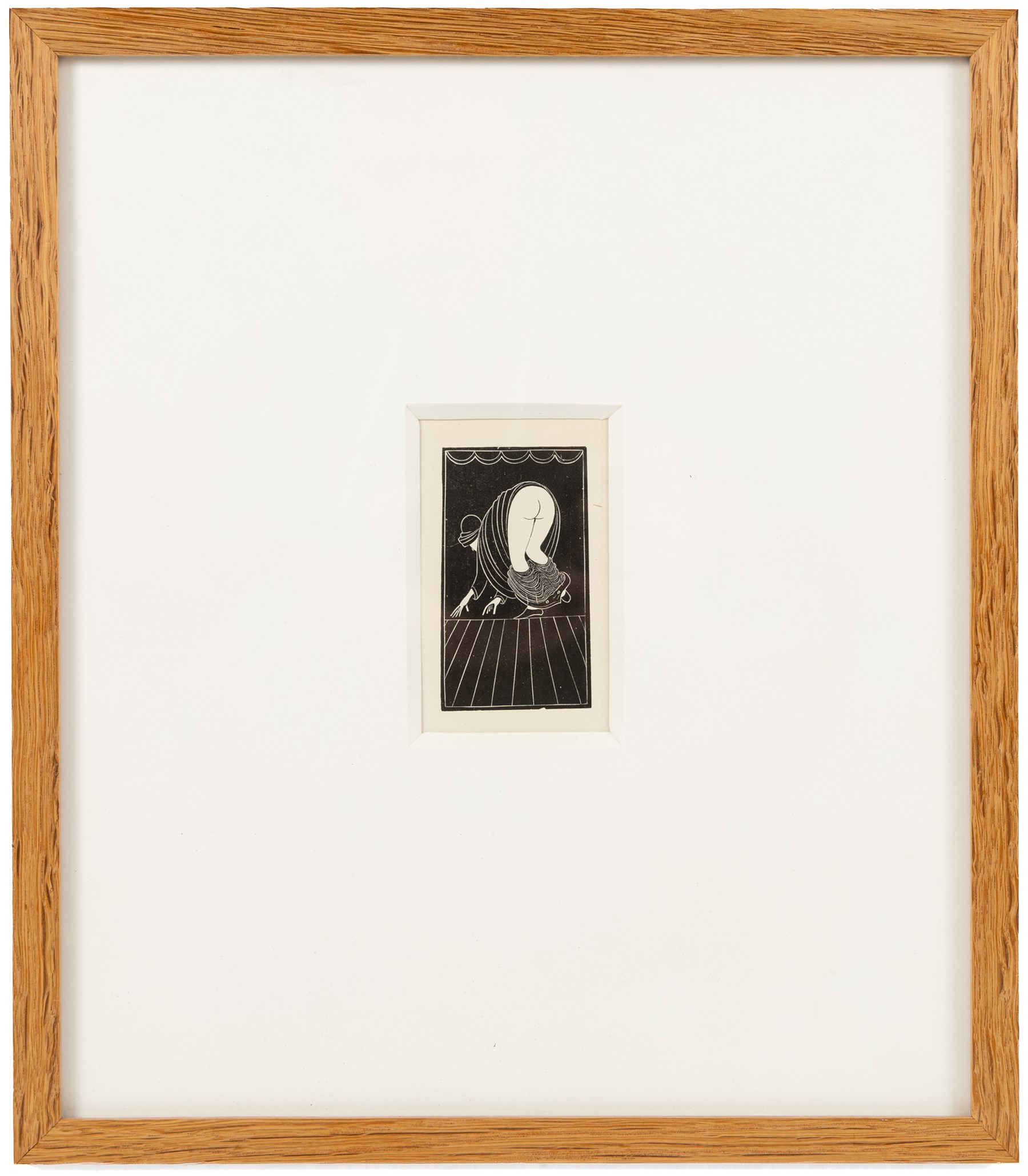 Eric Gill (British 1882-1940): 'The Chinese Maidservant', limited edition wood block unsigned, titled on label verso 7cm x 4cm