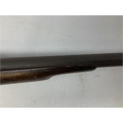 19th century 12-bore single barrel shotgun with Krnka/Werndl type action (converted from a percussion action rifle) with 77cm barrel, L122cm overall RFD ONLY