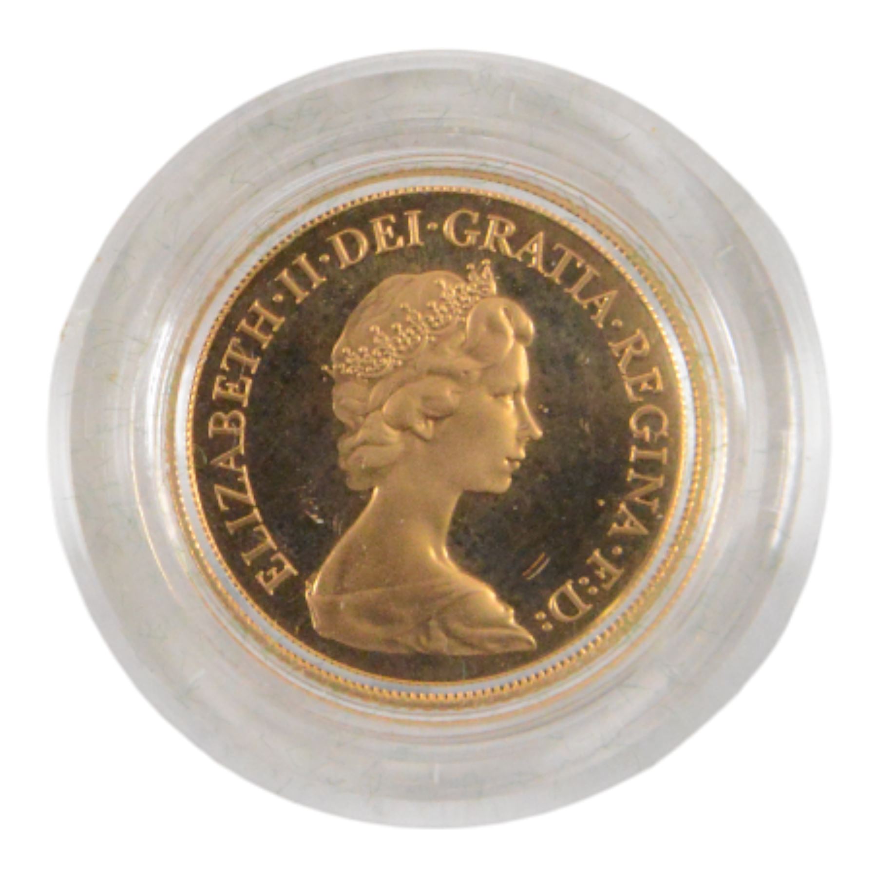 Queen Elizabeth II 1980 gold proof full sovereign coin, cased with certificate