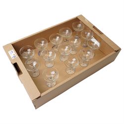 Set of fourteen Babycham glasses