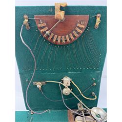 Prototype for a wireless telegram machine, possibly Marconi, contained within a portable folding box
