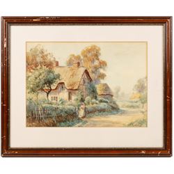 Sidney Valentine Gardner (Staithes Group 1869-1957): 'Magpie Cottage Welford on Avon', watercolour signed, titled verso 24cm x 34cm