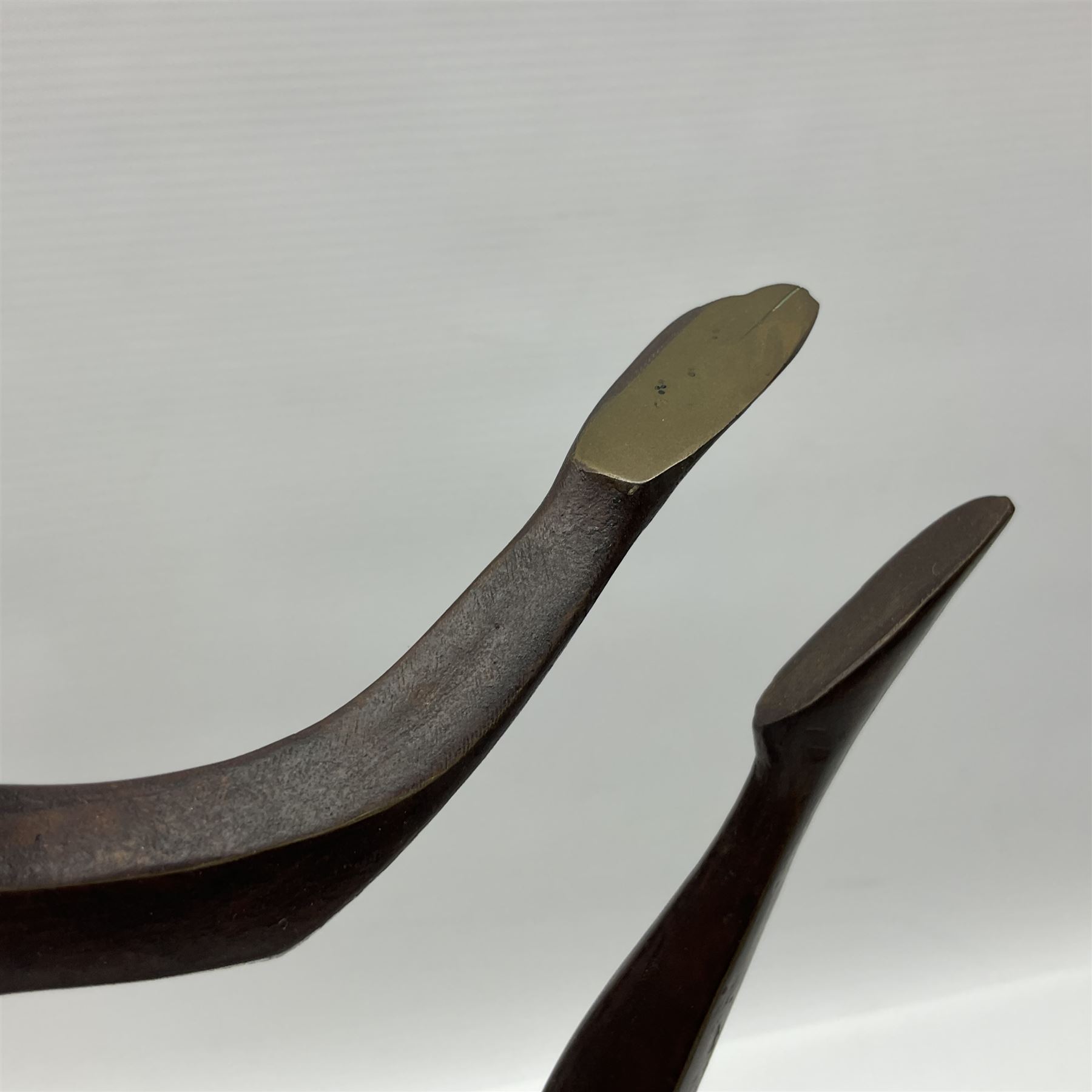 John Huggins FRBS (British 1938): 'Girl with Hoop', bronze sculpture upon black lacquered wooden base, H33cm, artist resale rights apply