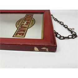 Wills' Gold Flake advertising mirror in painted red frame, H41 cm