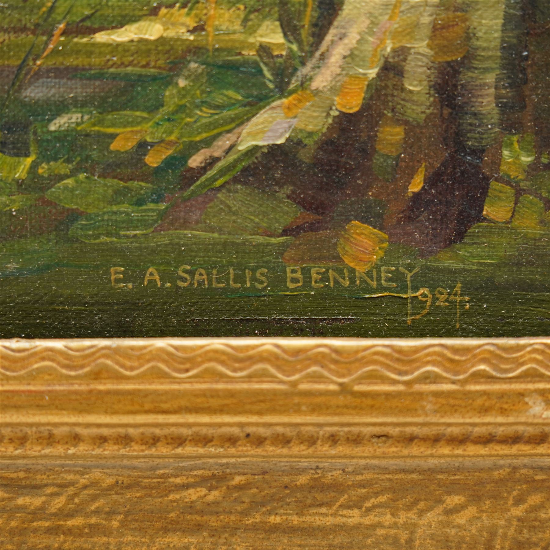 Ernest Alfred Sallis Benney (British 1894-1966): 'Salisbury Cathedral', oil on board signed and dated 1924, inscribed verso 25cm x 35cm