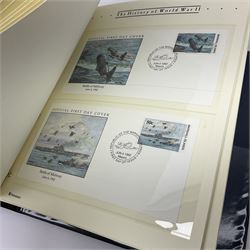 Various first day stamp covers from 'The History of World War II' collection, housed in the ring binder album