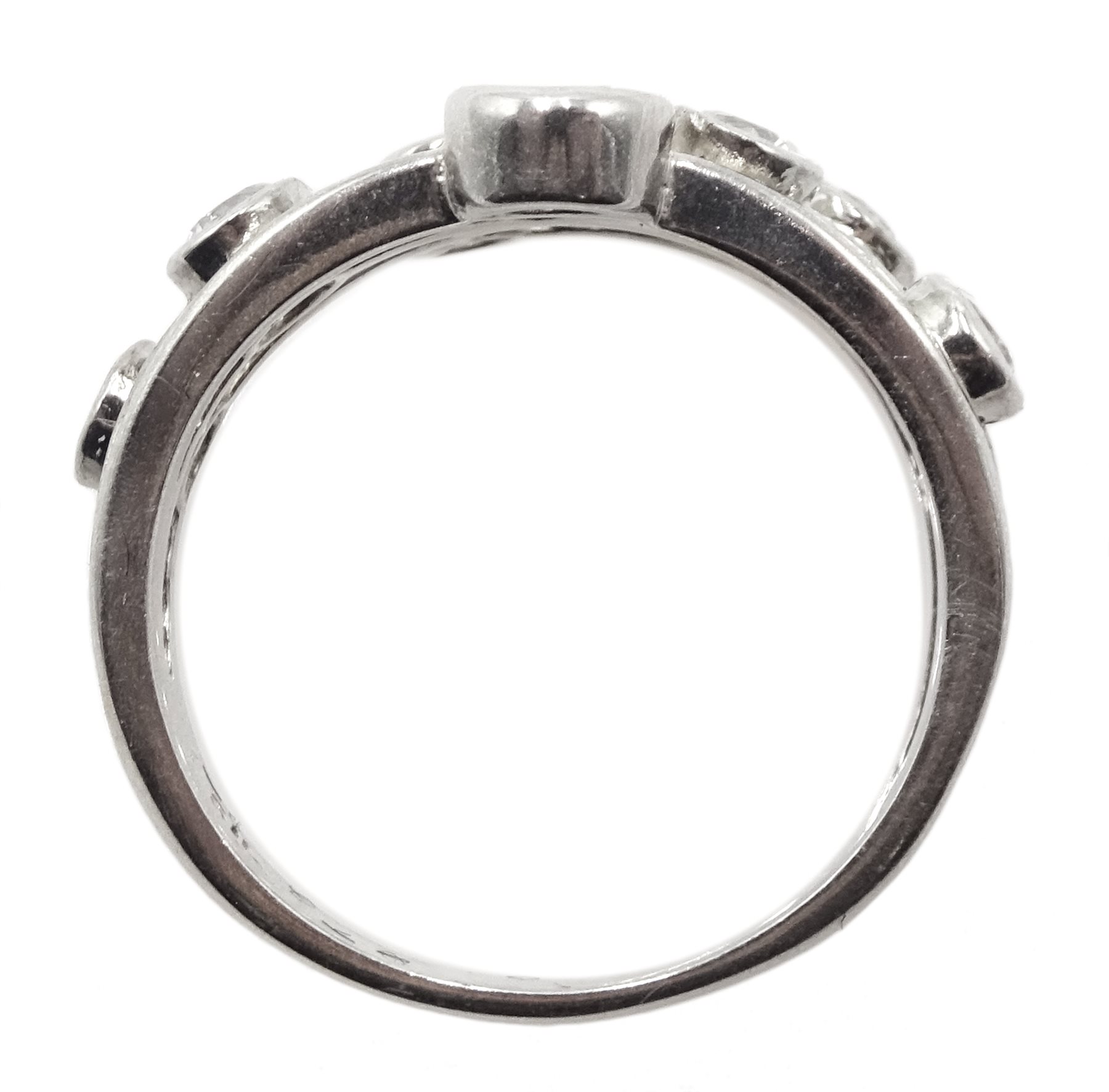 Silver multi cubic zirconia set ring 