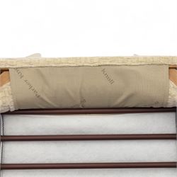 Parker Knoll - ‘Froxfield’ armchair, with upholstered back and seat in textured cream fabric, on beech bentwood arms and front supports