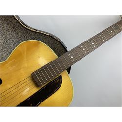 Hofner Senator Archtop acoustic guitar with blond body; bears label 'Hofner Foreign No.1704 Senator Model' L104cm; in hard case with accessories
