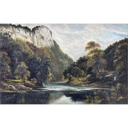 George Willis Pryce (British 1866-1949): High Tor and Derwent River Gorge, oil on canvas signed 29cm x 45cm
