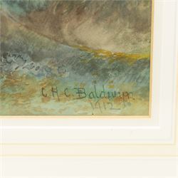 Charles Henry Clifford Baldwin (British 1849-1943): Woodland Lake Scene with Birds and Pheasants, set three watercolours signed max 45cm x 29cm (3) 
Notes: Baldwin was a longstanding artist for Royal Worcester