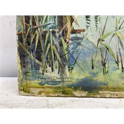 Frances A Chrystal (19th/20th century): 'Siretz Russia', watercolour signed titled and dated 1900, 49cm x 27cm; a similar landscape a study of a Milan Church window (unframed) (3)
Notes: Chrystal studied Manchester School of Art, one inscribed verso