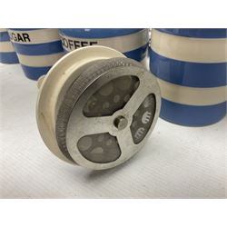 TG Green Cornish kitchen ware, to include coffee pot, pint milk jug, nine storage jars for various items, four dinner plates, etc (25)