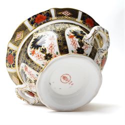 Royal Crown Derby Imari pattern sauce tureen and cover with acorn lift Pattern 1128, 13cm x 17cm