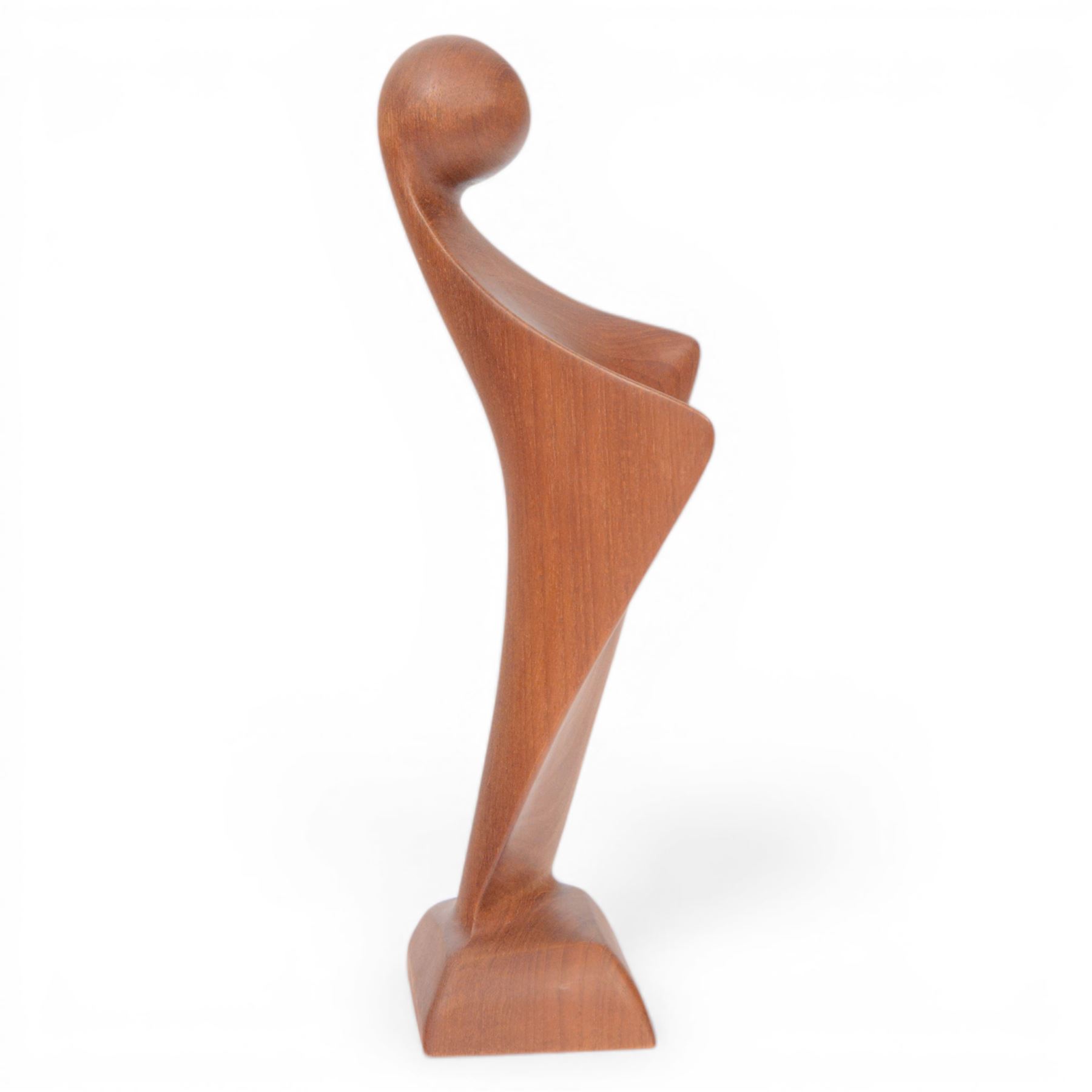 Simon Randers for Randers, teak sculpture of an abstract figure, H43cm 