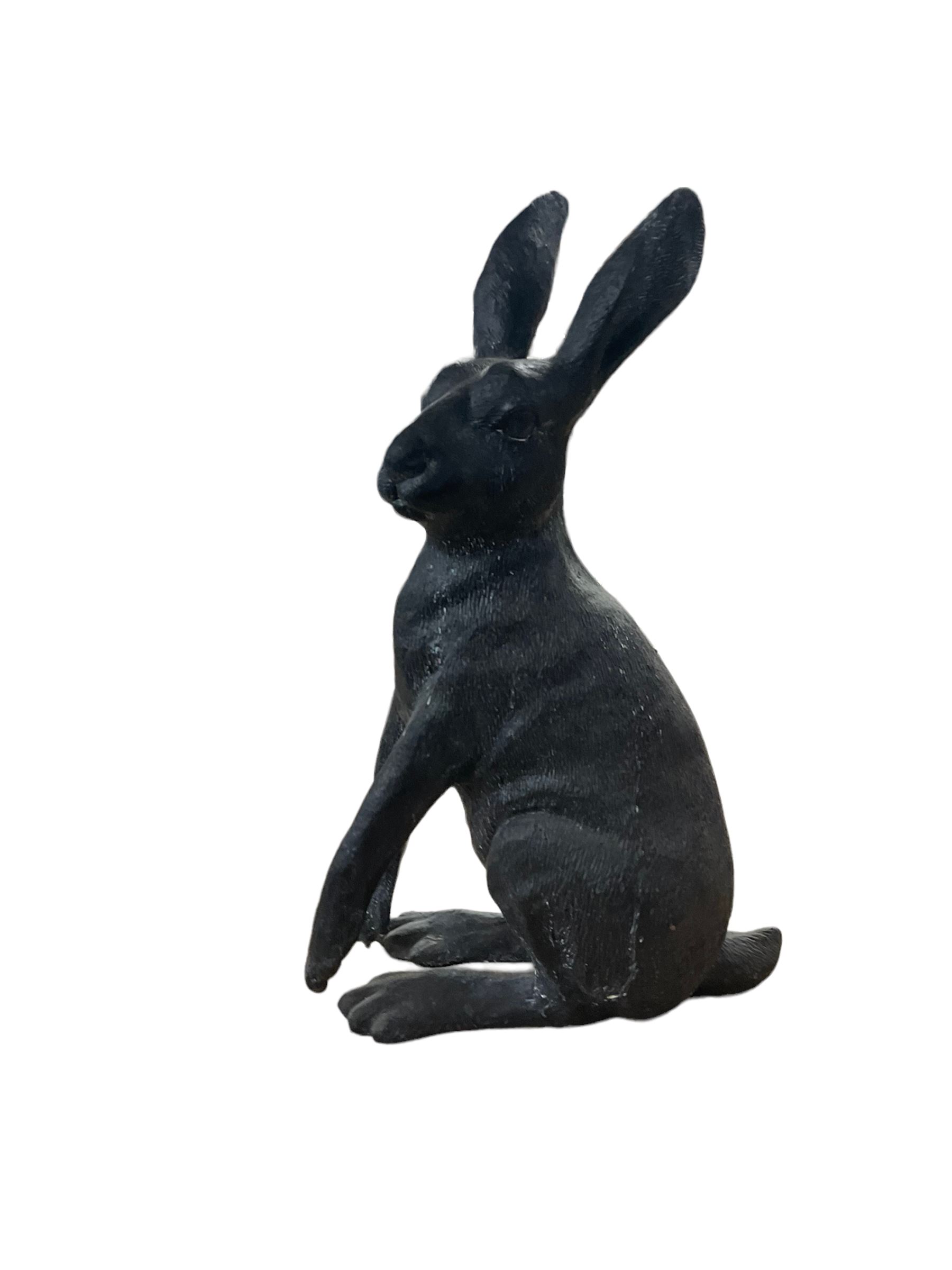 Large composite hare figures, together with a bust and two ballerina figures, Hare H38cm 