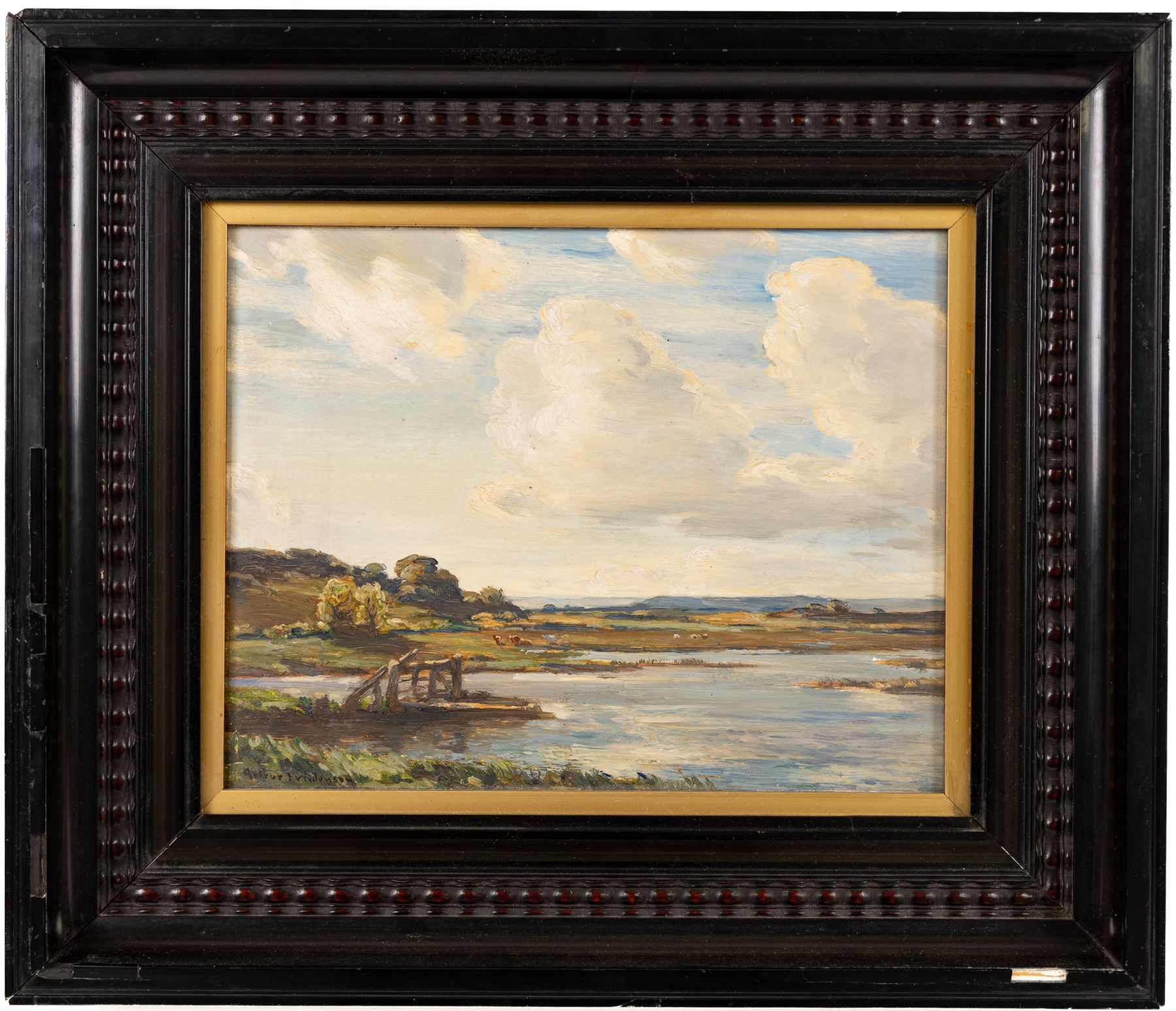 Arthur A Friedenson (Staithes Group 1872-1955): Summer on the Isle of Purbeck, oil on board signed 20cm x 26cm