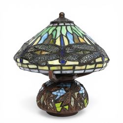 Tiffany style dragonfly table lamp, H24cm