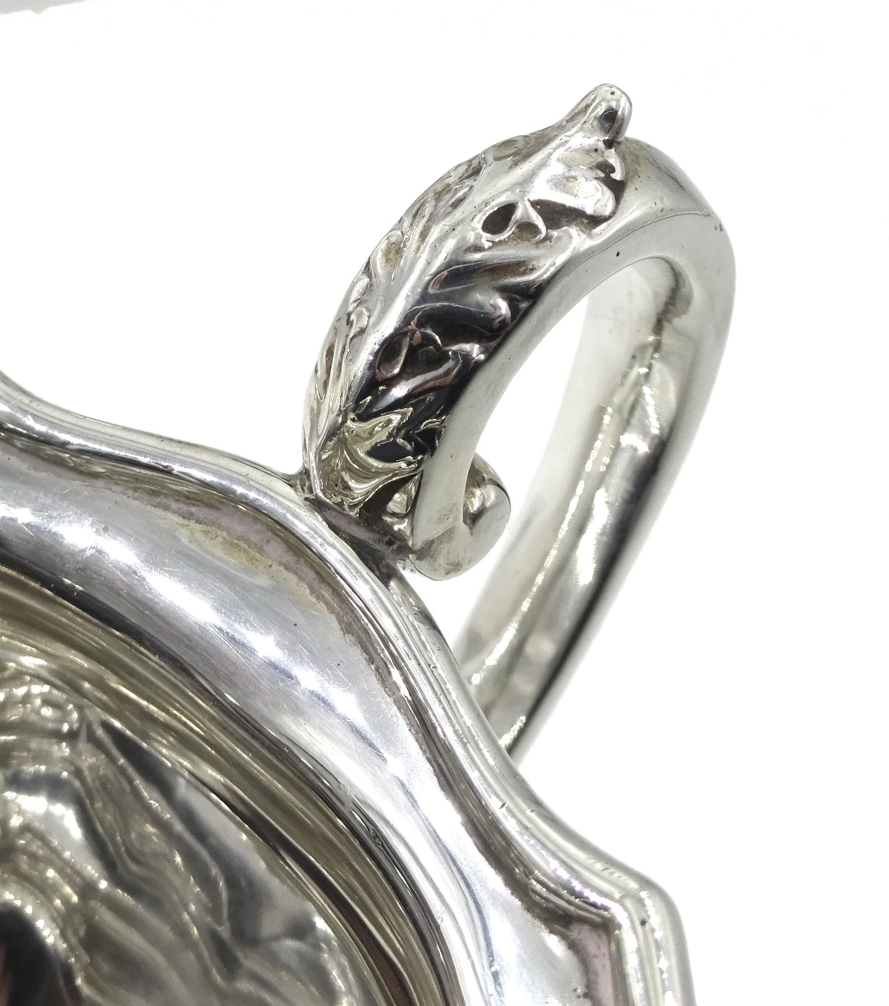 Silver three piece tea service by C W Fletcher & Son Ltd, London  1921, approx 36oz