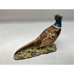 Six Beswick bird figures comprising large barn owl no.1046, small barn owl no.2026, woodpecker no.1218, pheasant no. 1226b and two small pheasants no.767a, tallest H22cm  