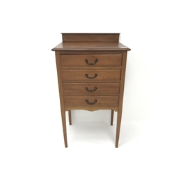 Edwardian mahogany music cabinet, raised