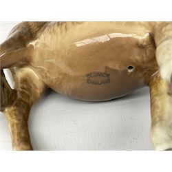 Beswick donkey family to include no.1364b, no.2267a, another donkey and donkey foal (4)