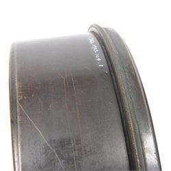 Two large brass cased condenser lenses, largest D21cm