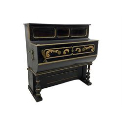 Luis Casali - Late 19th century Spanish barrel organ in ebonised and gilded case